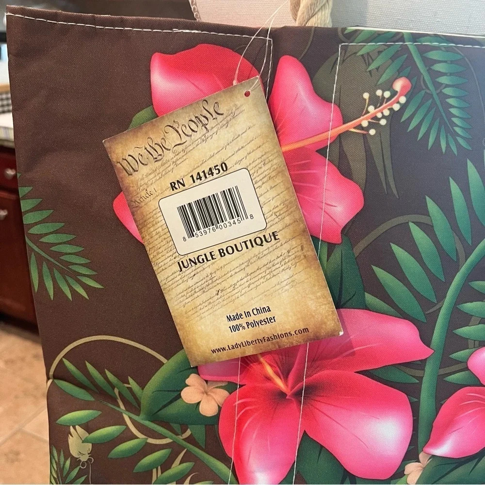 Tropical Print Tote Bag With Rope Handle - Picture 13 of 16